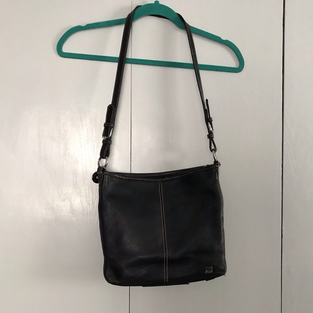 Sak Leather Black shoulder Bag Donut Shaped Charm‎ - Picture 6 of 7